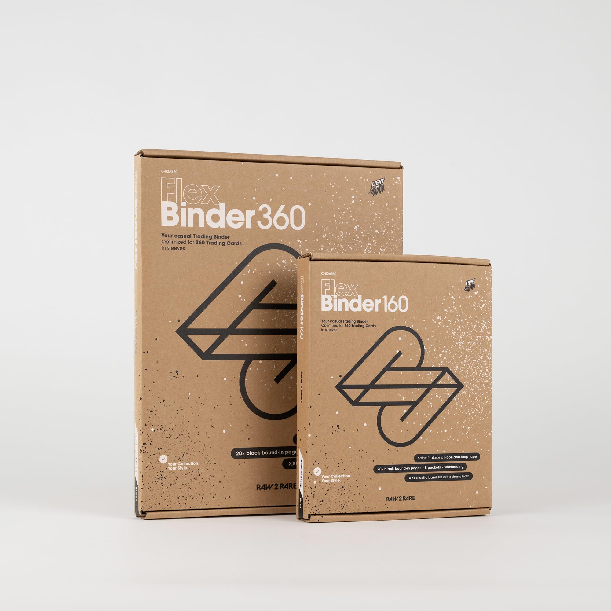 Raw2Rare FlexBinder160 - 4 Pocket Trading Card Binder with 160 Slots, Side-Loading Sheets, Elastic Band, Black