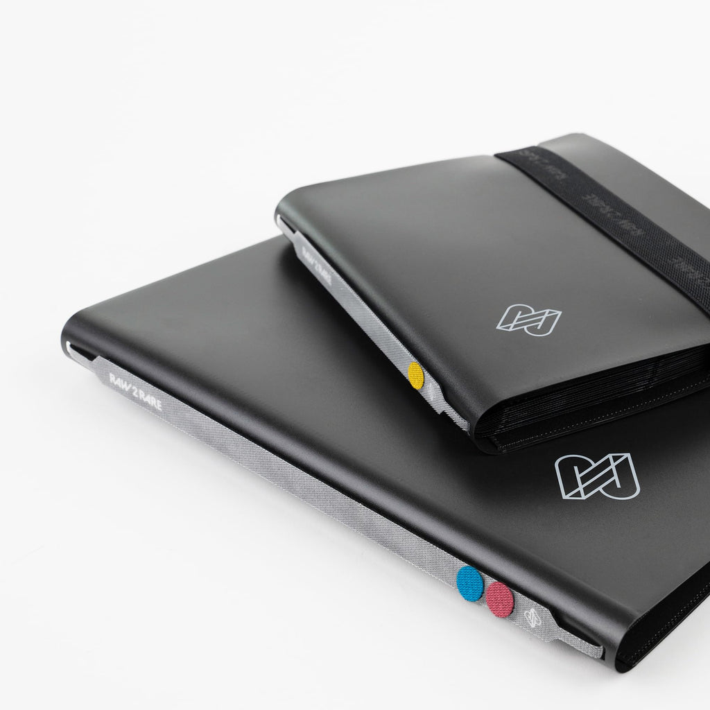 Raw2Rare FlexBinder160 - 4 Pocket Trading Card Binder with 160 Slots, Side-Loading Sheets, Elastic Band, Black