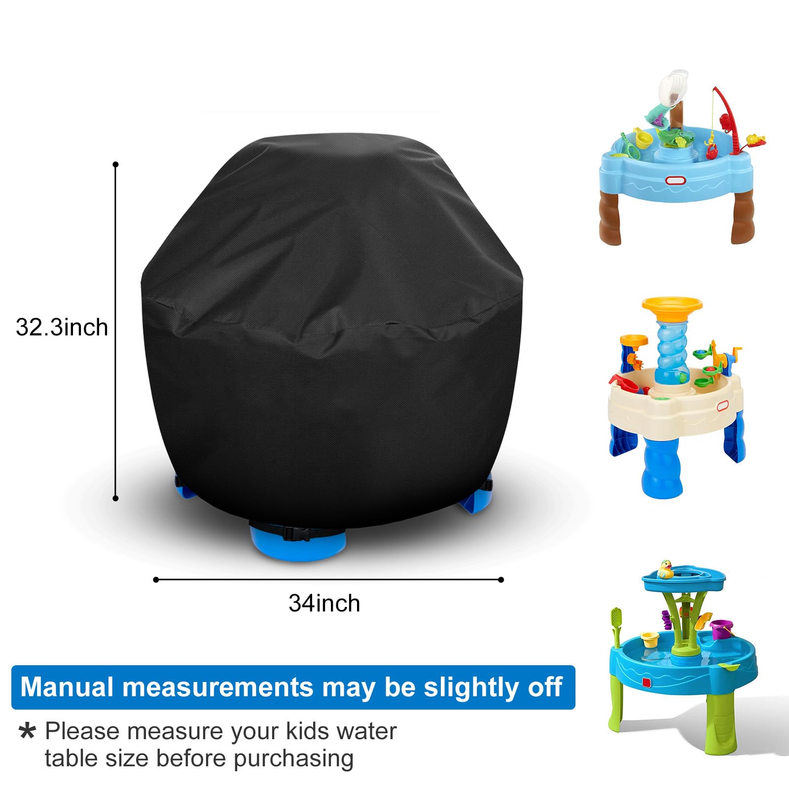 Raweao Water Table Cover – 34-Inch Round Protective Cover for Little Tikes Showers Splash Tower, Waterproof & Dustproof