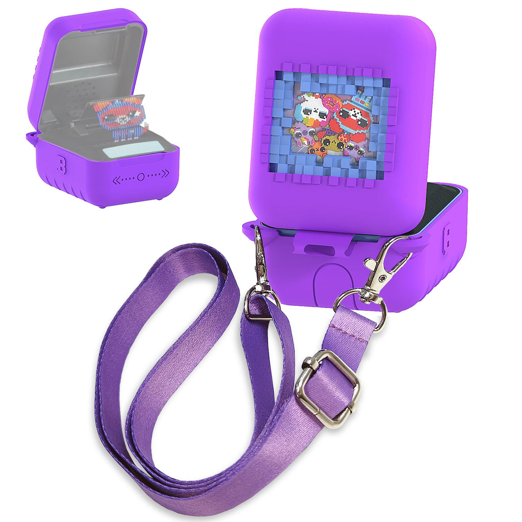 RAWECUD Silicone Case for Bitzee Original Digital Pet – Protective Cover with Lanyard (Purple)