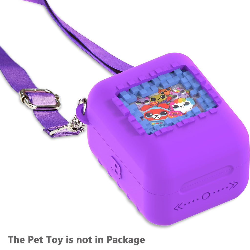RAWECUD Silicone Case for Bitzee Original Digital Pet – Protective Cover with Lanyard (Purple)