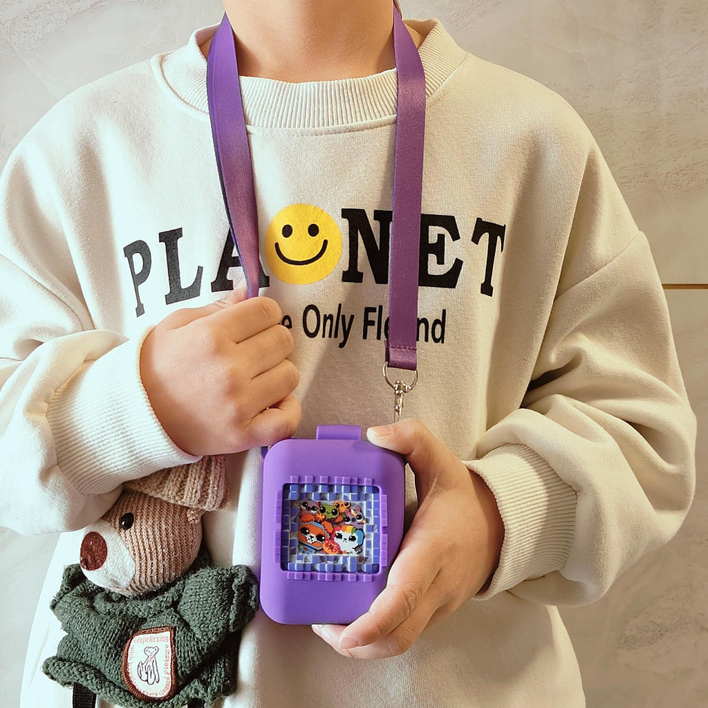RAWECUD Silicone Case for Bitzee Original Digital Pet – Protective Cover with Lanyard (Purple)
