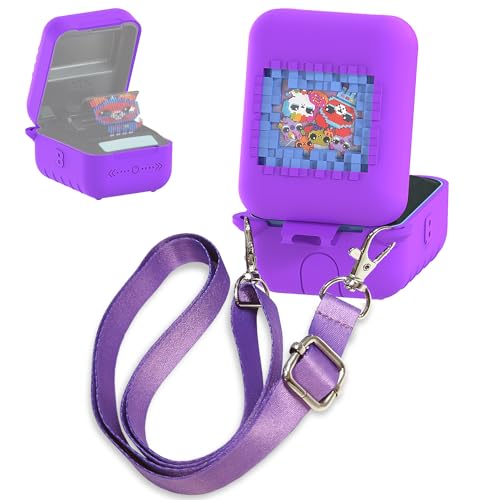 RAWECUD Silicone Case for Bitzee Original Digital Pet – Protective Cover with Lanyard (Purple)