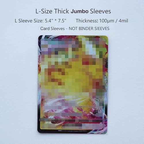 Rayvol Jumbo Card Sleeves Size L (5.4" x 7.4") – 50 Pack for Oversized TCG Cards