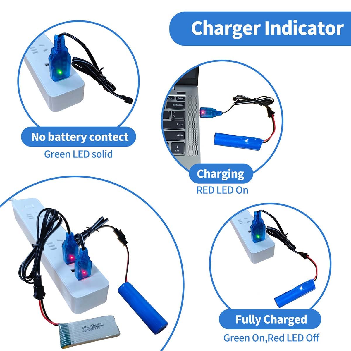 RC Car Battery 2000mAh (Upgraded) 3.7V Li-ion SM-2P – 2-Pack with USB Charger