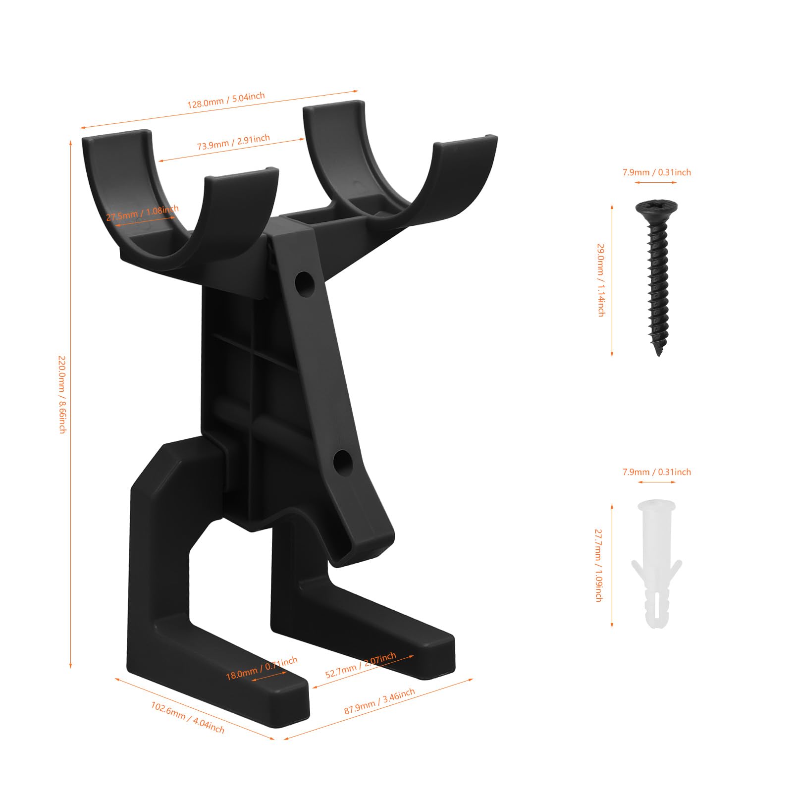 RC Car Wall Mount – Organize Your 1/14 to 1/24 RC Model and Transmitter, Prevents Tire and Shock Wear (Black)