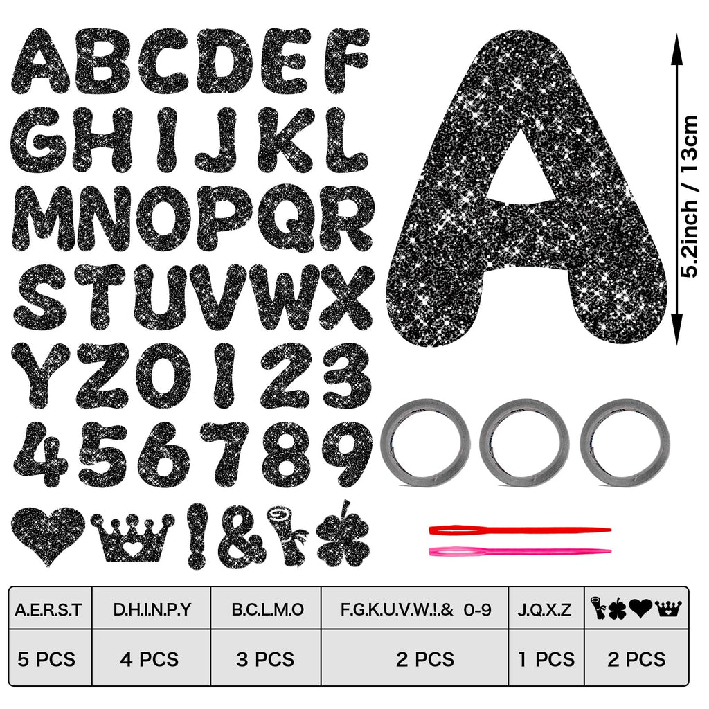 RCHBUDI 116-Piece Customizable Gold Glitter Banner Kit – DIY Letters & Numbers for Birthday, Graduation, Wedding