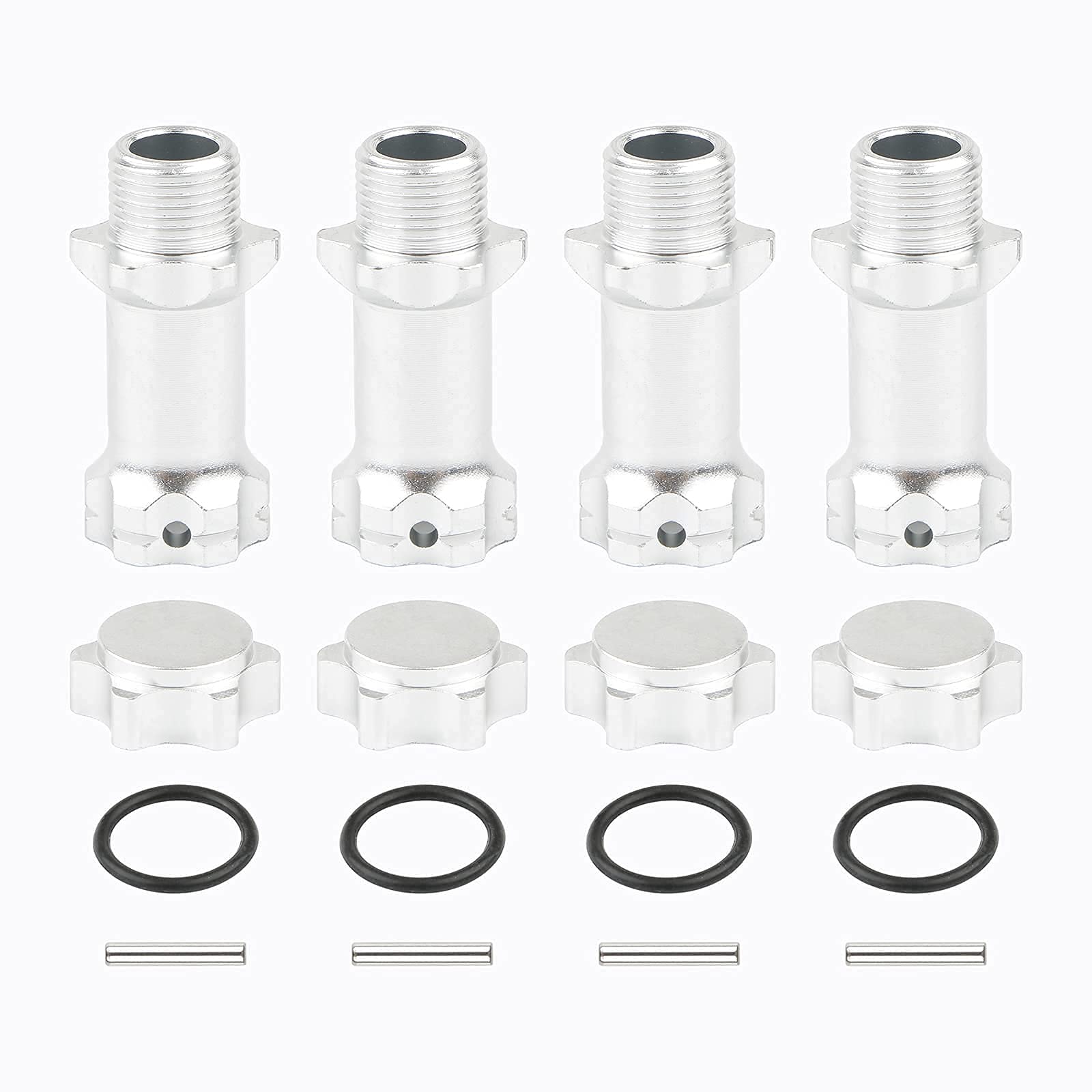 Rchobbytop 17mm Hex Adapter Extenders - 30mm Length, 34mm Total Width Increase for 1/8 RC Cars (4 Pack)