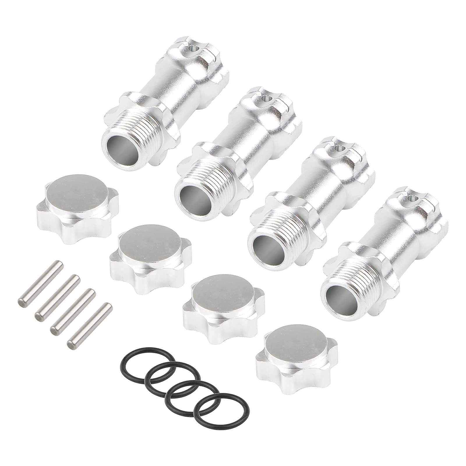 Rchobbytop 17mm Hex Adapter Extenders - 30mm Length, 34mm Total Width Increase for 1/8 RC Cars (4 Pack)