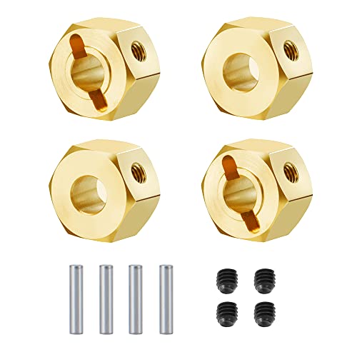 RCLions Brass Wheel Hex Hub Adapter 8mm for Redcat GEN8 1/10 RC Crawler - 12mm Hex Size