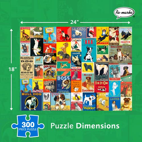 Re-Marks Retro Dogs 300-Piece Jigsaw Puzzle – Vintage Dog Breeds Collage