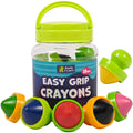 READY 2 LEARN Easy Grip Crayons - 6 Non-Toxic Colors, Palm-Grasp, Refillable, for Ages 18m+