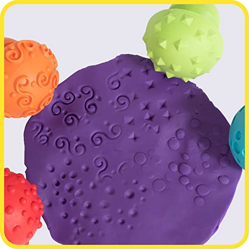 Ready 2 Learn Paint and Dough Mushroom Stampers Set of 4 - Easy-Grip Texture Stampers for Kids Ages 2+