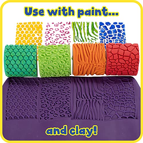 READY 2 LEARN Paint & Dough Animal Rockers – Set of 4 Animal Pattern Stamps for Toddlers