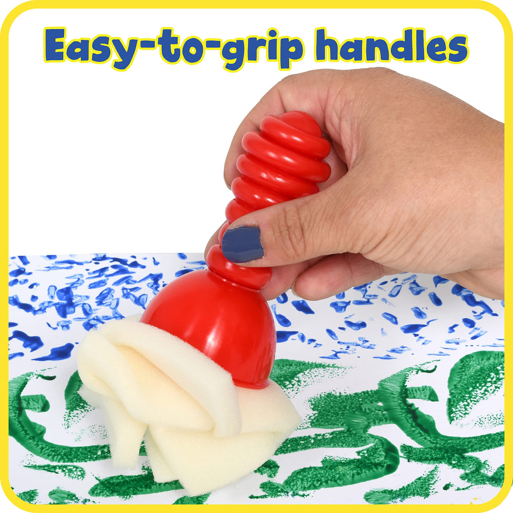 READY 2 LEARN Textured Paint Brushes - Set of 4 Jumbo Art Tools for Kids with Chunky Handles