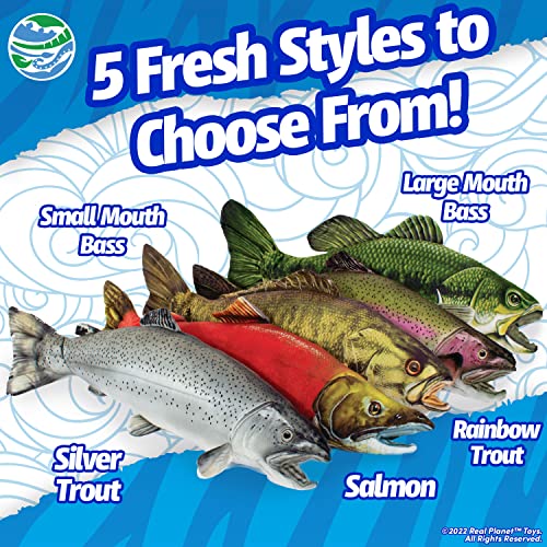 Real Planet Silver Trout Stuffed Animal - 14.25 Inch Lifelike Plush Fish Toy for Kids and Fishing Lovers