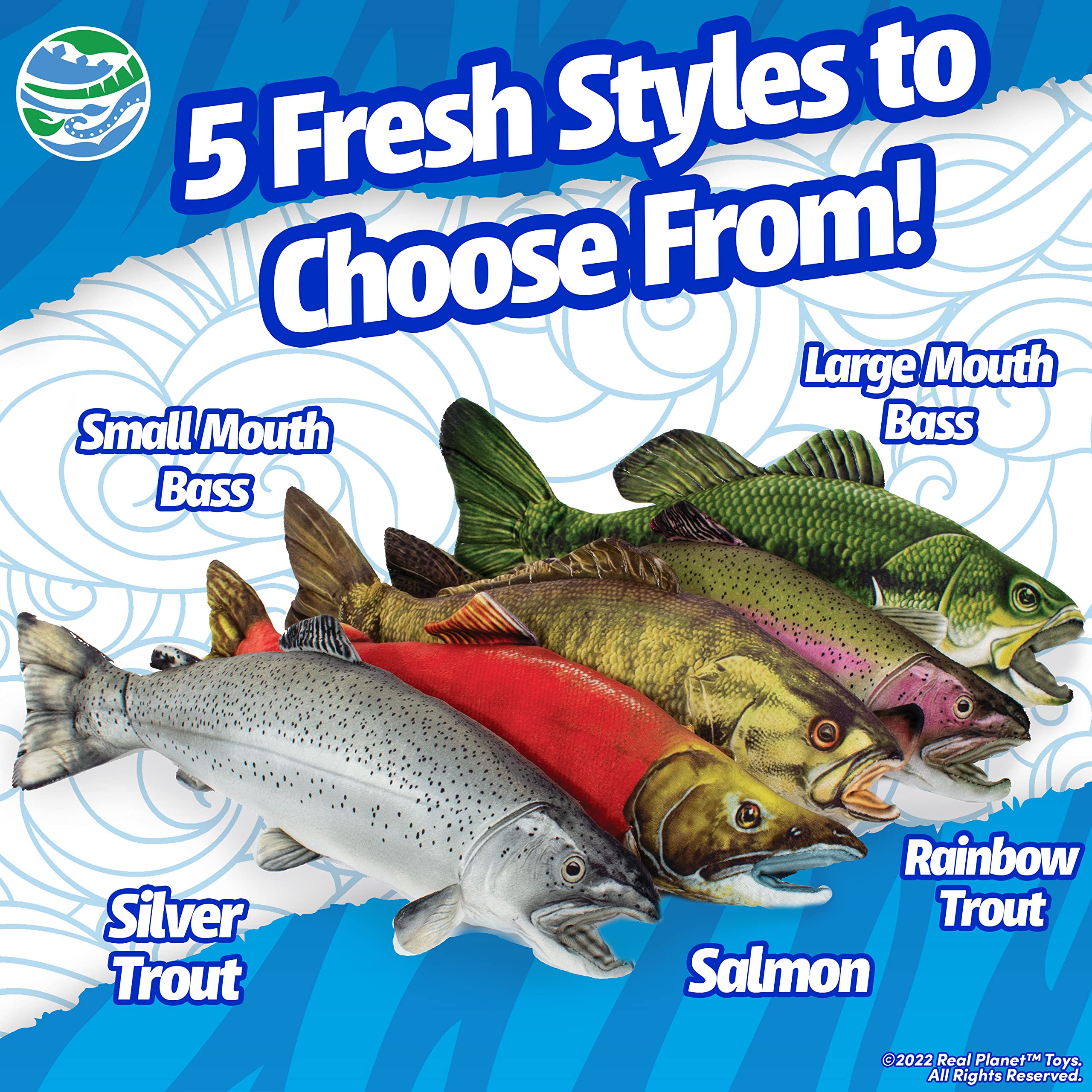 Real Planet Silver Trout Stuffed Animal - 14.25 Inch Lifelike Plush Fish Toy for Kids and Fishing Lovers