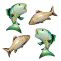 Realistic Fish Foil Balloons 4 Pack - Gone Fishing Party Decorations, Ocean Under the Sea Balloons