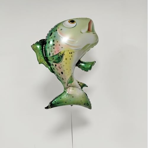 Realistic Fish Foil Balloons 4 Pack - Gone Fishing Party Decorations, Ocean Under the Sea Balloons