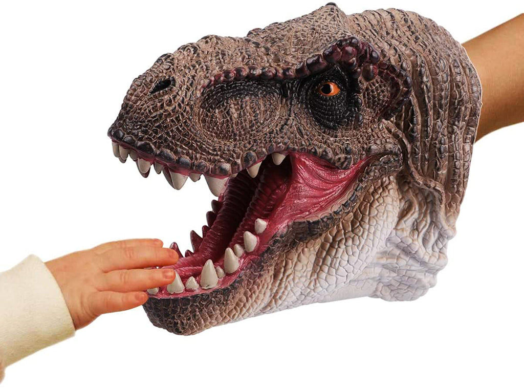 Realistic T-Rex Hand Puppet – Soft Rubber Dinosaur Toy for Kids Ages 3-12