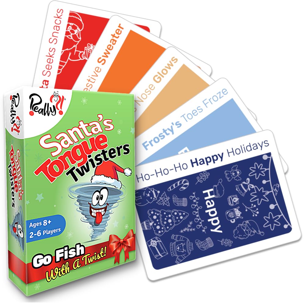 Really?! Santa's Tongue Twisters: Christmas Card Game for Kids and Adults – Stocking Stuffer & Party Fun