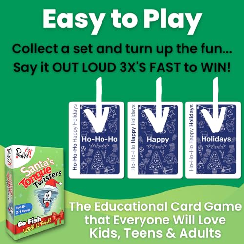 Really?! Santa's Tongue Twisters: Christmas Card Game for Kids and Adults – Stocking Stuffer & Party Fun