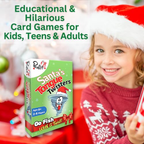 Really?! Santa's Tongue Twisters: Christmas Card Game for Kids and Adults – Stocking Stuffer & Party Fun