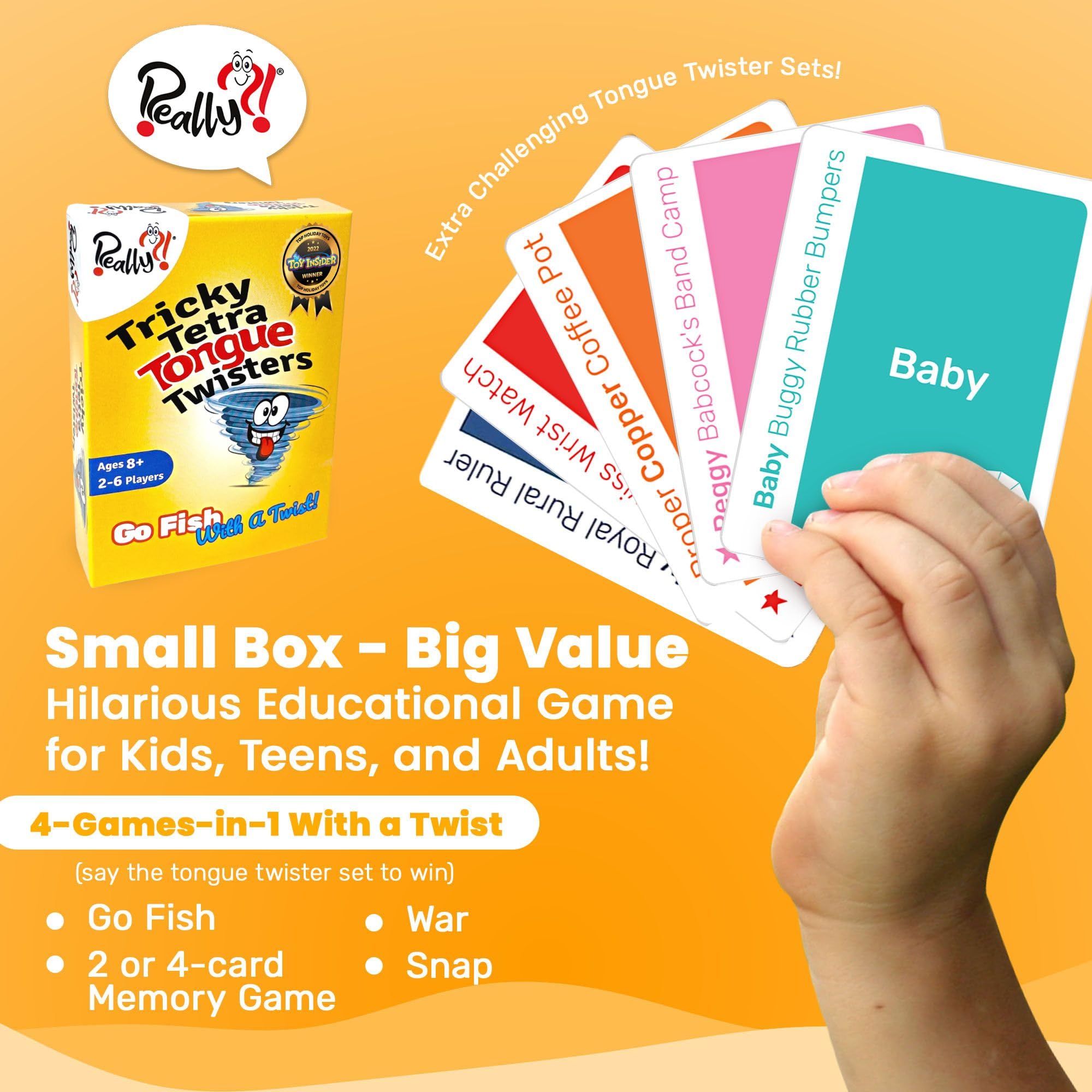 Really?! Tricky Tongue Twisters Card Game – Hilarious Family Game for Ages 8+ | Educational Speech Activity