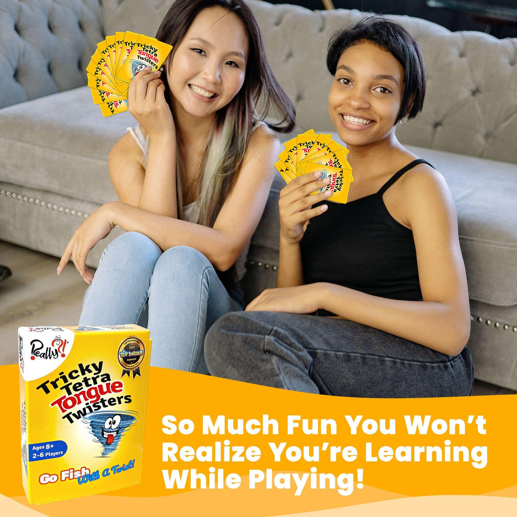 Really?! Tricky Tongue Twisters Card Game – Hilarious Family Game for Ages 8+ | Educational Speech Activity