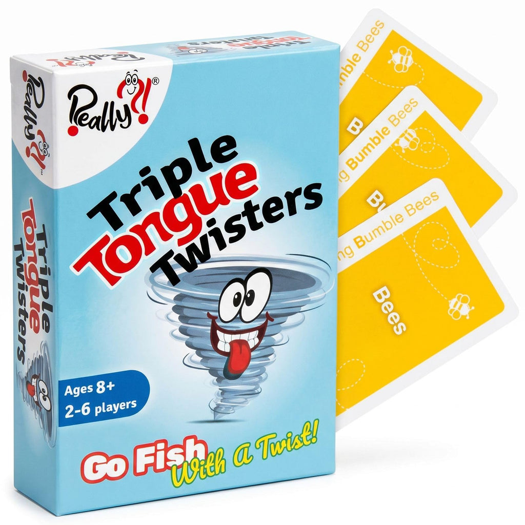 Really?! Triple Tongue Twisters Card Game – Fun Family Game Night Activity for Teens and Adults, Travel-Friendly Party Game for 2-6 Players Ages 8+