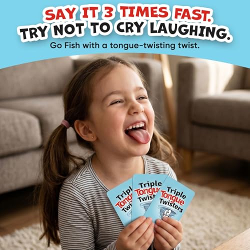Really?! Triple Tongue Twisters Card Game – Fun Family Game Night Activity for Teens and Adults, Travel-Friendly Party Game for 2-6 Players Ages 8+