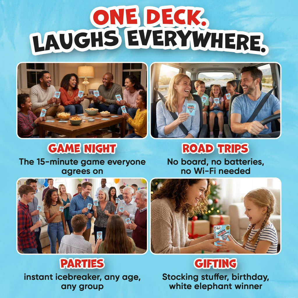 Really?! Triple Tongue Twisters Card Game – Fun Family Game Night Activity for Teens and Adults, Travel-Friendly Party Game for 2-6 Players Ages 8+
