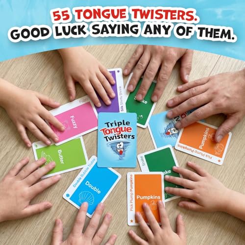 Really?! Triple Tongue Twisters Card Game – Fun Family Game Night Activity for Teens and Adults, Travel-Friendly Party Game for 2-6 Players Ages 8+