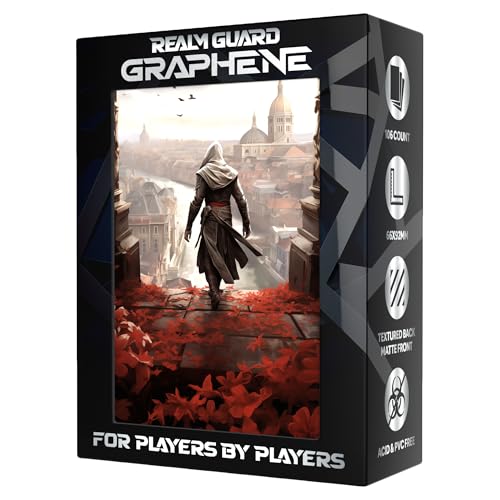 Realm Guard Graphene TCG Sleeves – 105 Textured Matte Art Sleeves (Assassin)
