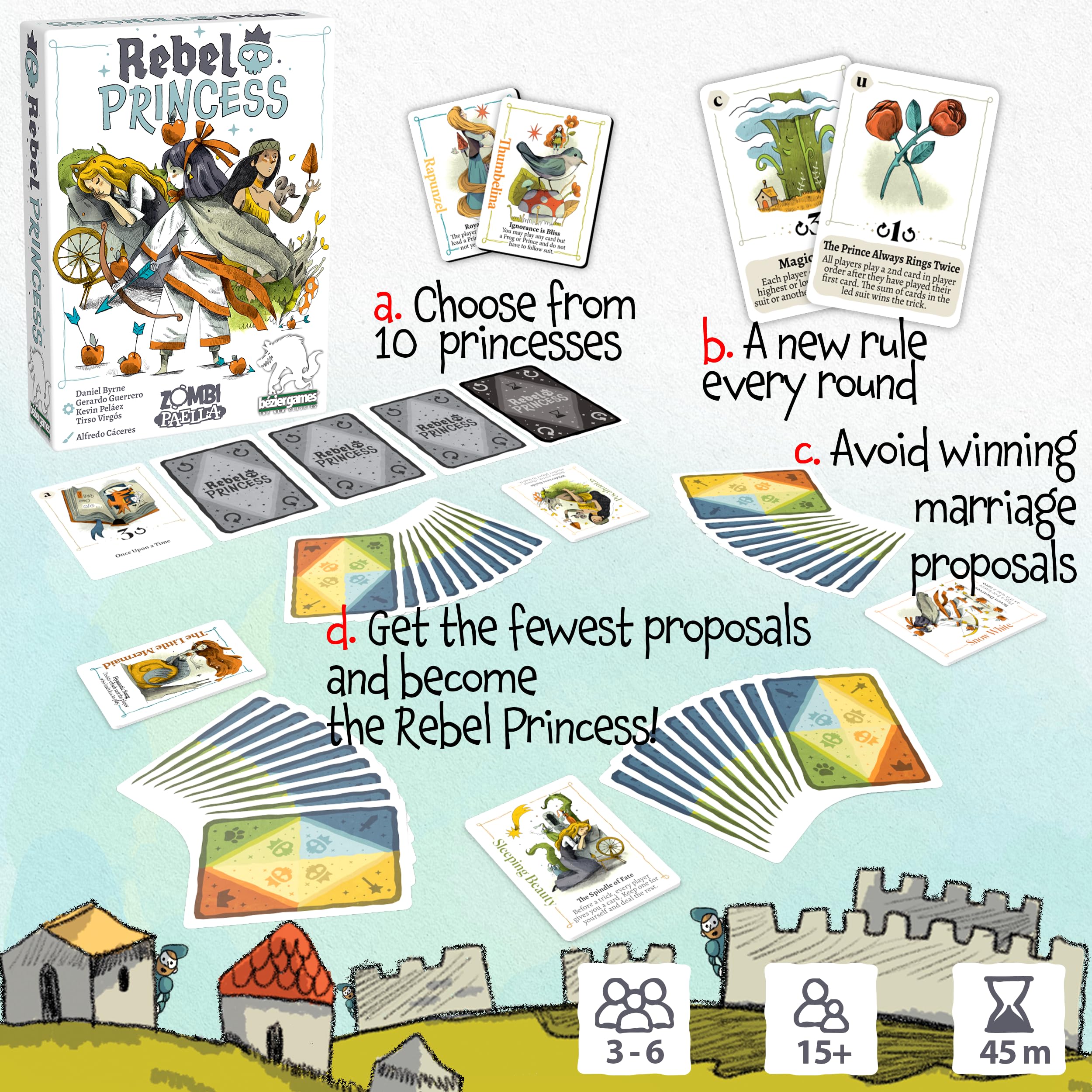 Rebel Princess Standard Edition Card Game | 3+ Players, 45-Minute Strategic Fun for Game Nights