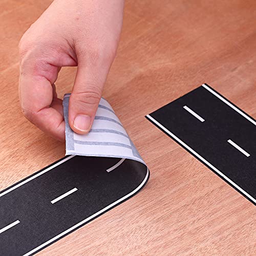 RECER Black Track Tape 2 Rolls – Toy Car Race Track Decoration for Kids Parties (2.4" x 33ft Each)
