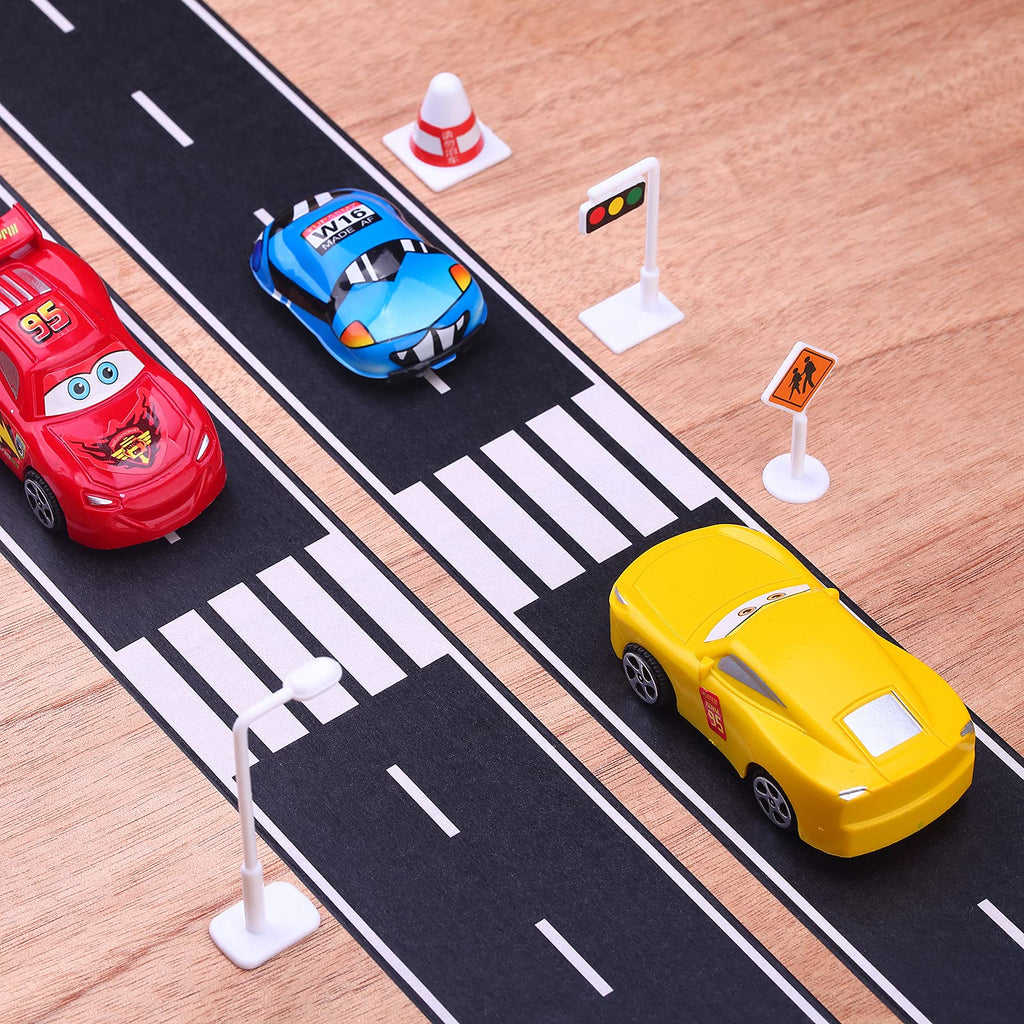 RECER Black Track Tape 2 Rolls – Toy Car Race Track Decoration for Kids Parties (2.4" x 33ft Each)