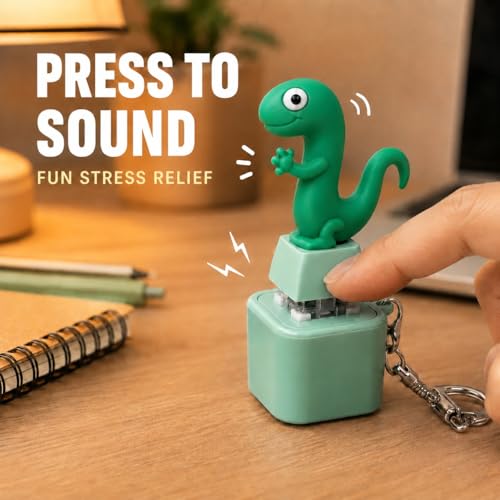 Rechargeable Lizard Button Fidget Toy – Meme Sound Keychain for Stress Relief