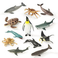 RECUR 12-Piece Hand-Painted Shark Figurines Set - Hammerhead, Whale Shark, Great White for Cake Toppers, Bath Toys, Educational Play