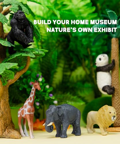 RECUR 12-Piece Hand-Painted Wild Animal Figurines - Safari Toys for Toddlers