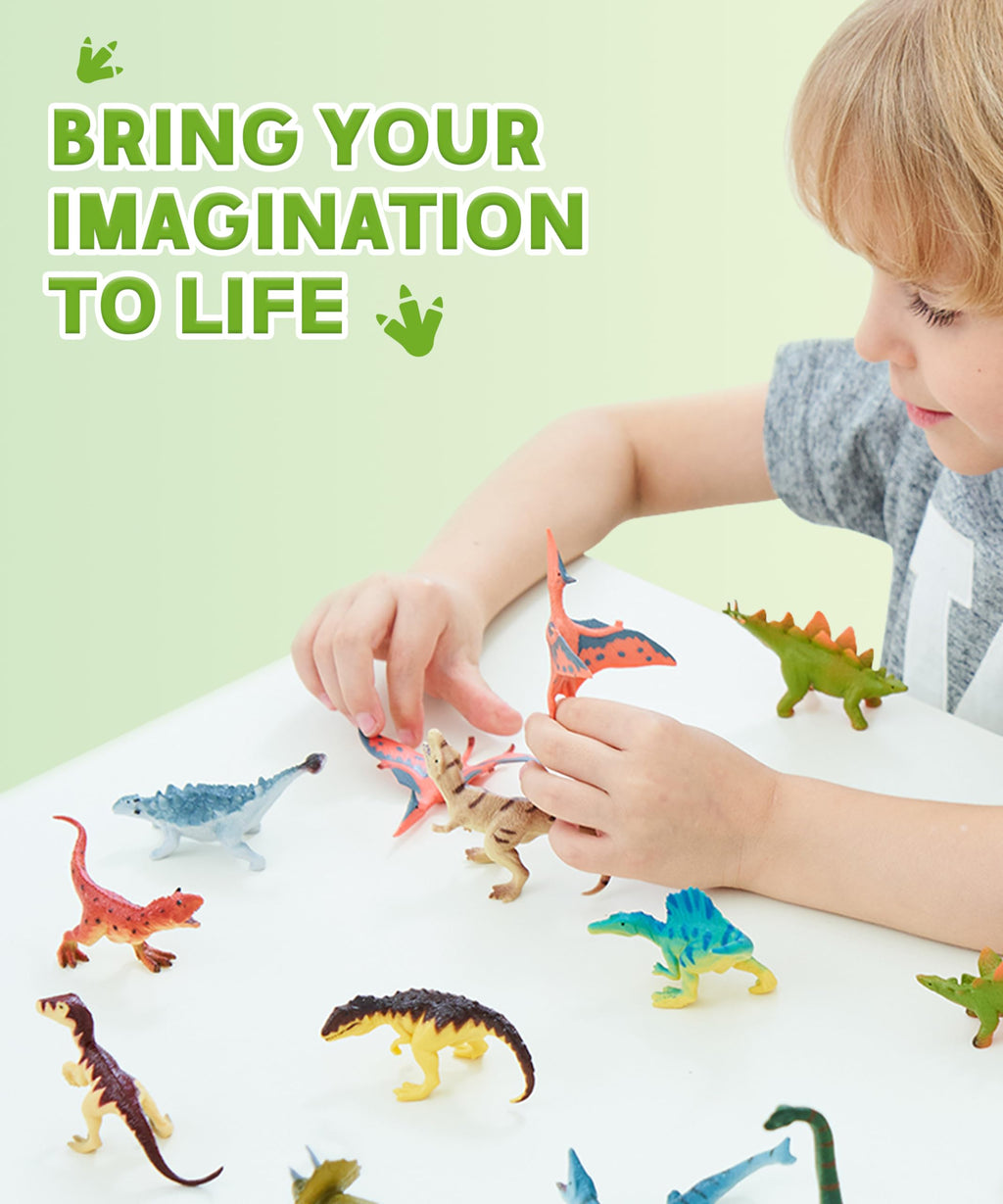 RECUR 12-Piece Hand-Painted Wild Animal Figurines - Safari Toys for Toddlers