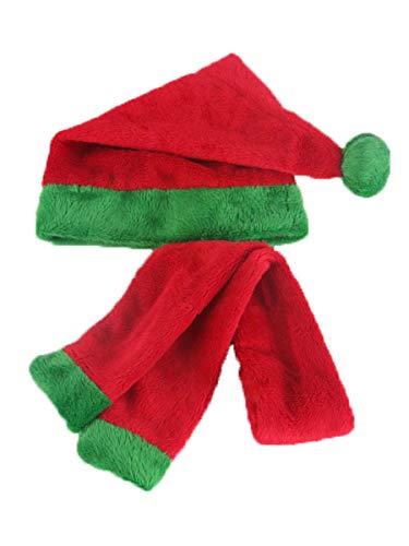 Red and Green Hat and Scarf Set for 18-Inch Dolls - Handmade Festive Accessory by American Fashion World