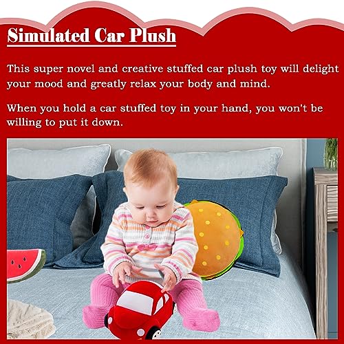 Red Car Plush Pillow 11.8 Inch - Cute Stuffed Toy for Kids and Car Lovers