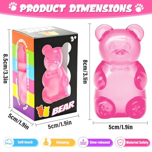 Red Gummy Bear Squishy Toy – Slow Rising Stress Relief for Kids & Adults