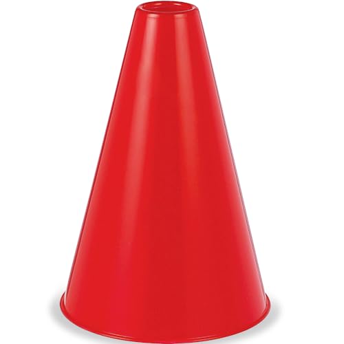 Red Plastic Megaphone 8.25" x 6" – Lightweight Eco-Friendly Cheerleading Noisemaker for Sports Events and Parties