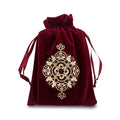 Red Velvet Mandala Drawstring Pouch for Tarot, Dice, and Jewelry – Miriyan