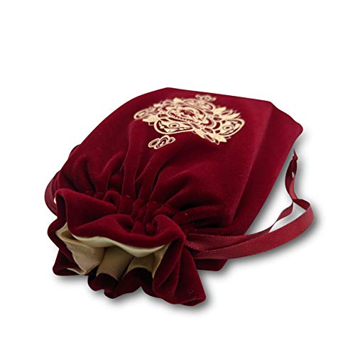 Red Velvet Mandala Drawstring Pouch for Tarot, Dice, and Jewelry – Miriyan