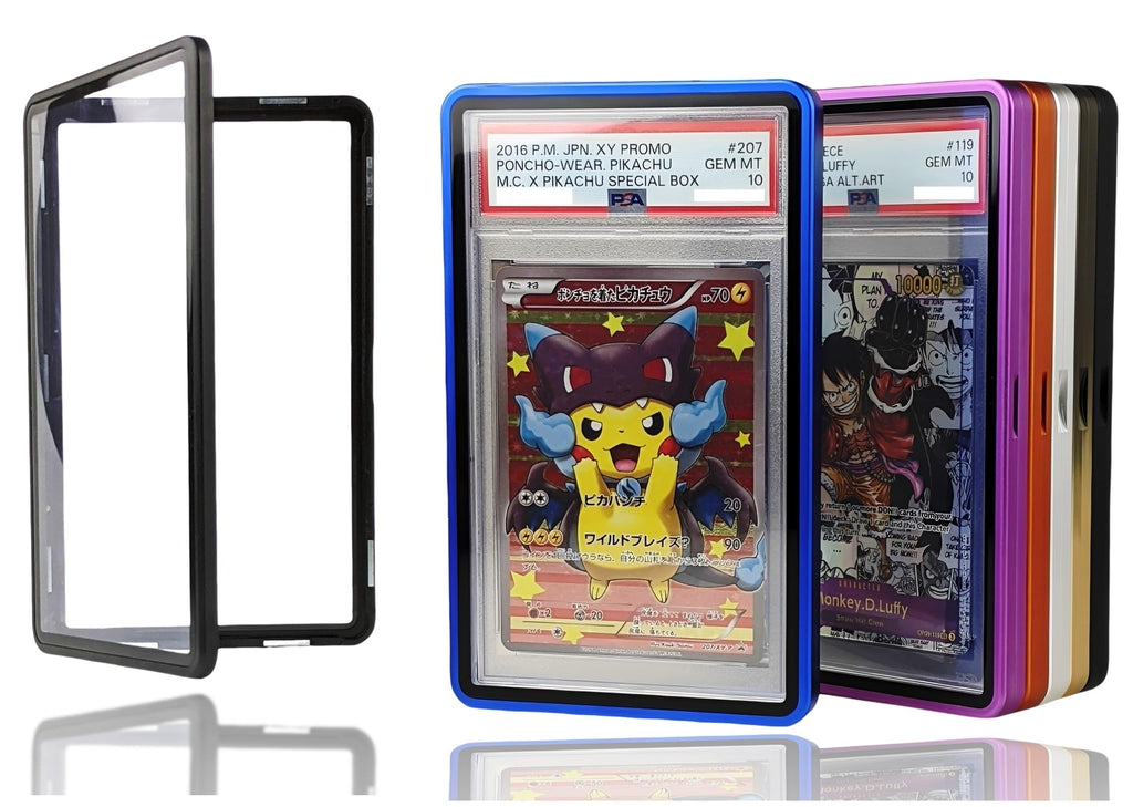 RedCap Magnetic Aluminum PSA Graded Card Holder 35PT – Black Out UV Resistant Display Case