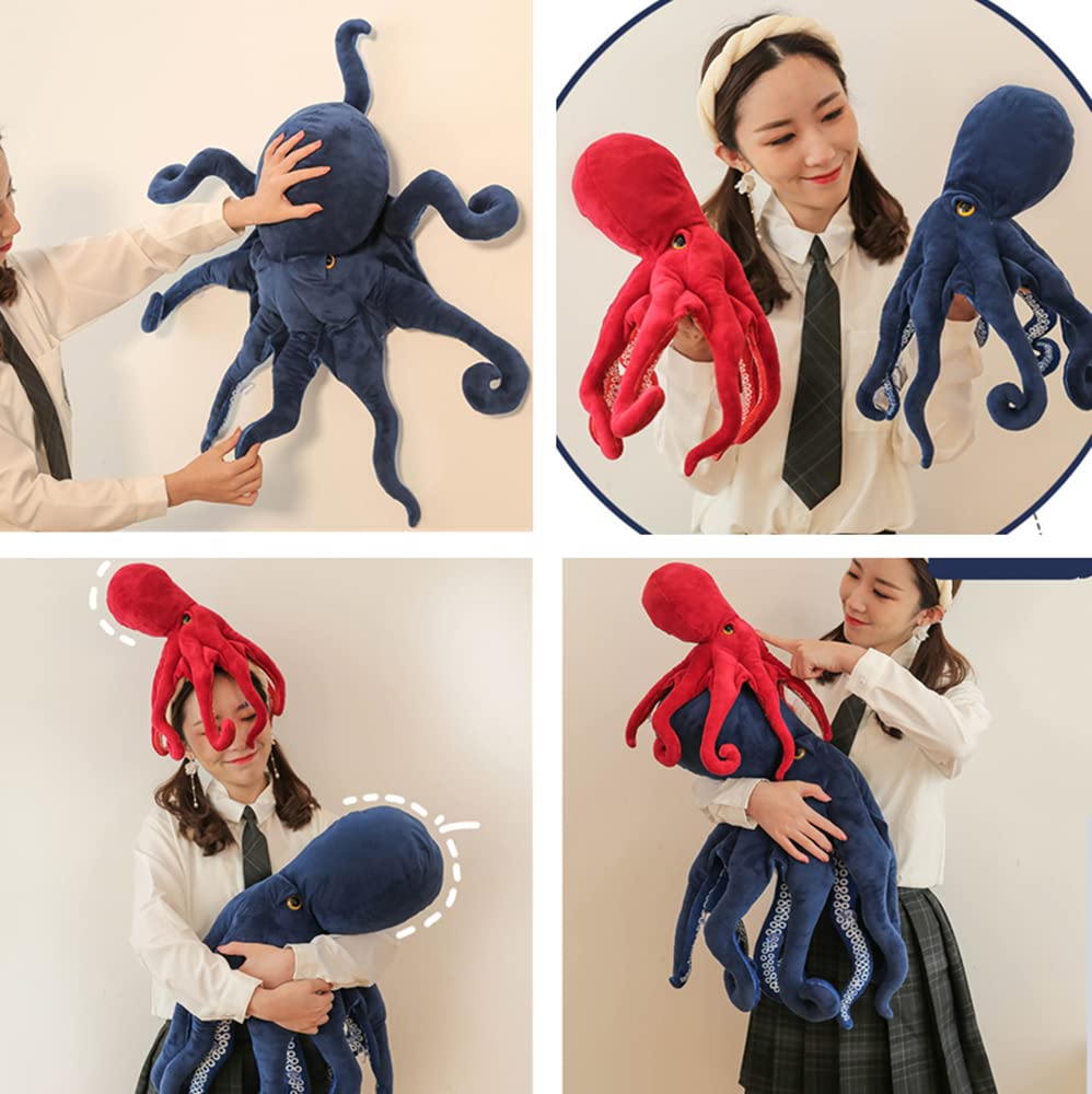 Redsimulation 18-Inch Blue Octopus Plush Pillow – Soft Cushion for Kids and Room Decor