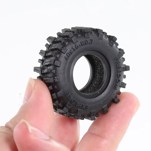 REDSPIDER 0.7'' Mud Slingers Tires – Super Soft Sticky Rubber for Micro RC Crawlers (40x16mm)